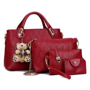 1165 Soft Synthetic PU Leather Metal Chain Tote Satchel Crossbody Shoulder